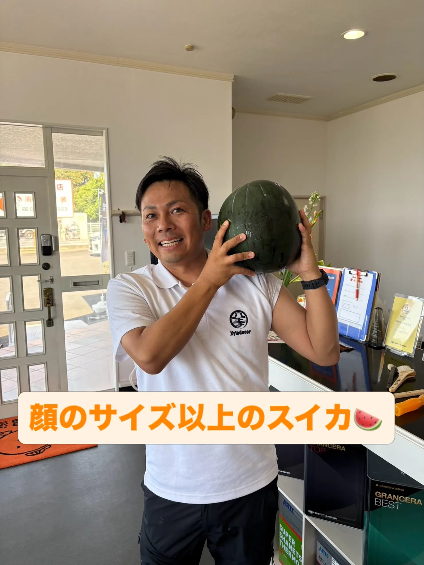 【塗替えでお世話になっている施主さんからスイカのプレゼント🍉...